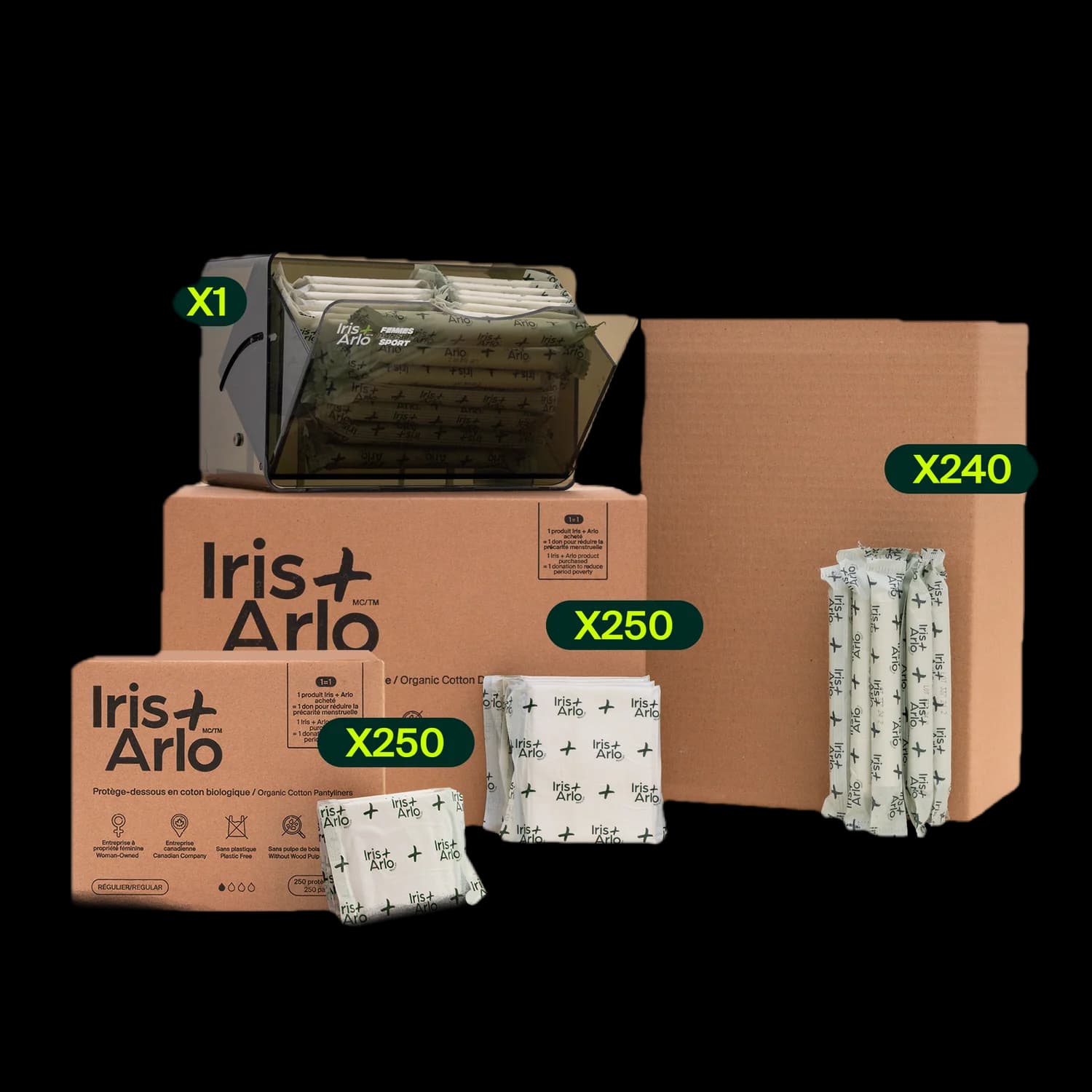 Kit de démarrage - Distributeur de cabine en plexiglass recyclé,
Grand (0–40 personnes menstruées)